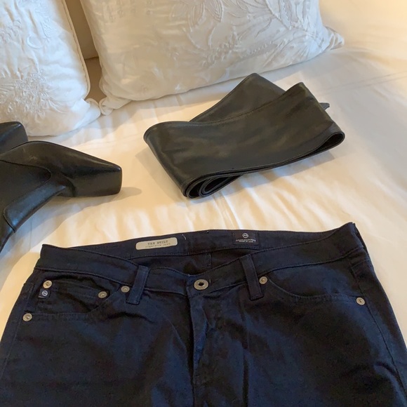 AG THE STILT CIGARETTE LEG JEANS IN SOFT PIMA COTTON COLOR DARK NAVY BLUE - Picture 8 of 16